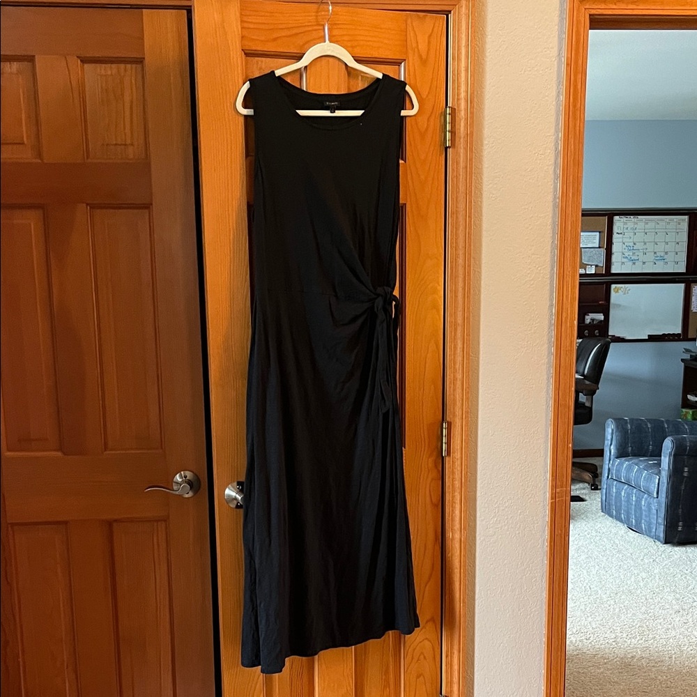 Talbots Elegant Black Midi Dress